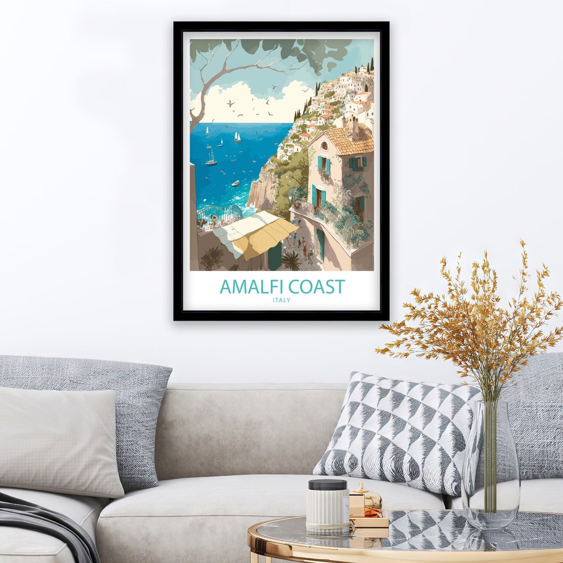 Amalfi Coast Art Print Amalfi Coast Print Italy Print Italy Wall Art Amalfi Coast Art Italy Poster Amalfi Poster Amalfi Print - Image 2