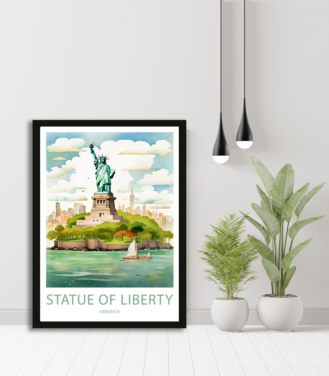 Statue Of Liberty Travel Poster, Landmark Wall Art - Image 4