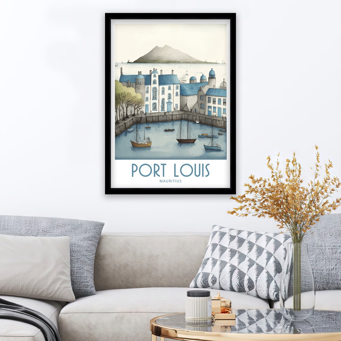 Port Louis Travel Print Wall Art Port Louis Travel Poster Gift For Port Louis Scenery Wall Art Port Louis Mauritius Gift Wall Art Port Louis - Image 3