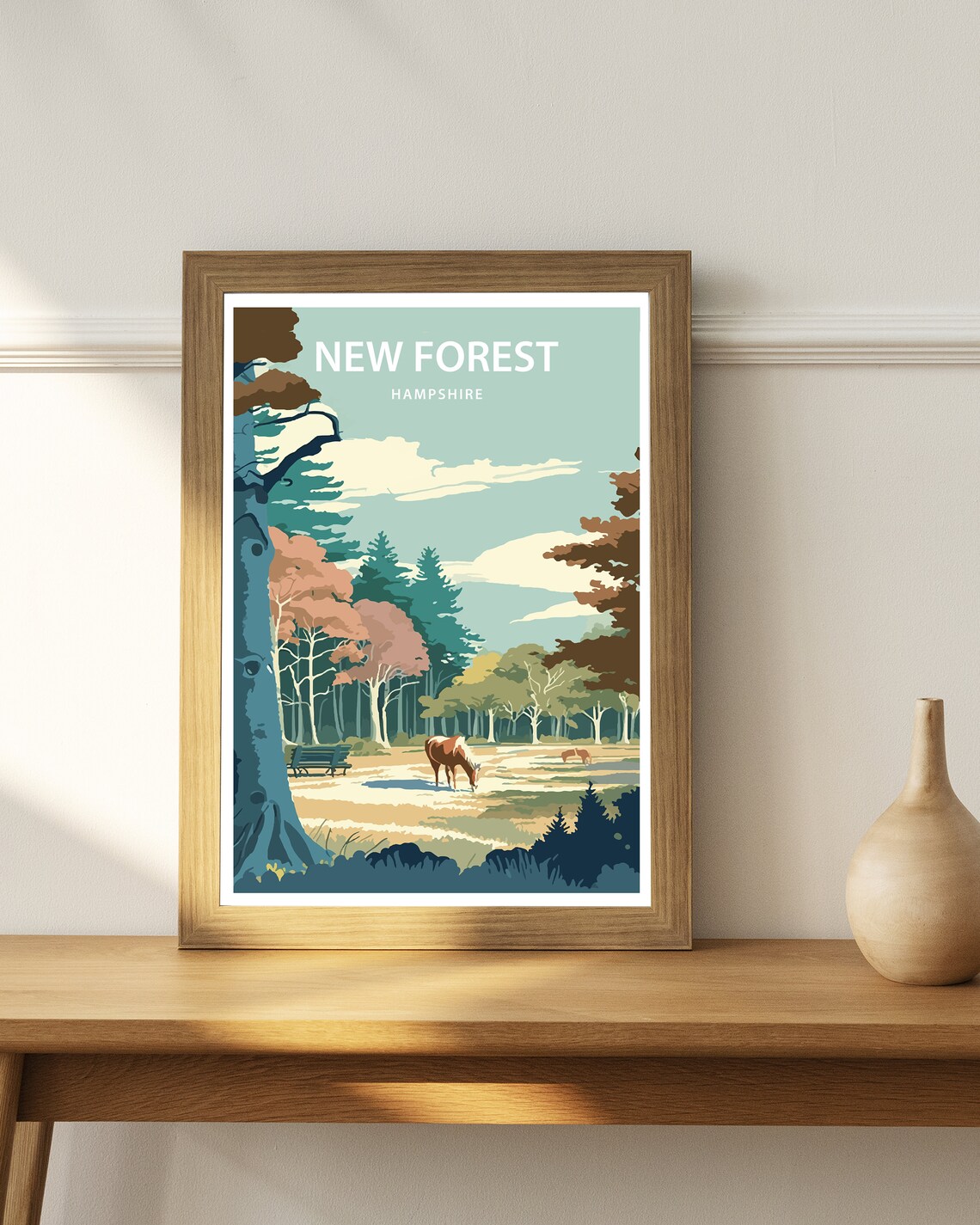 New Forest Ponies Art Print, Hampshire National Forest - Image 3