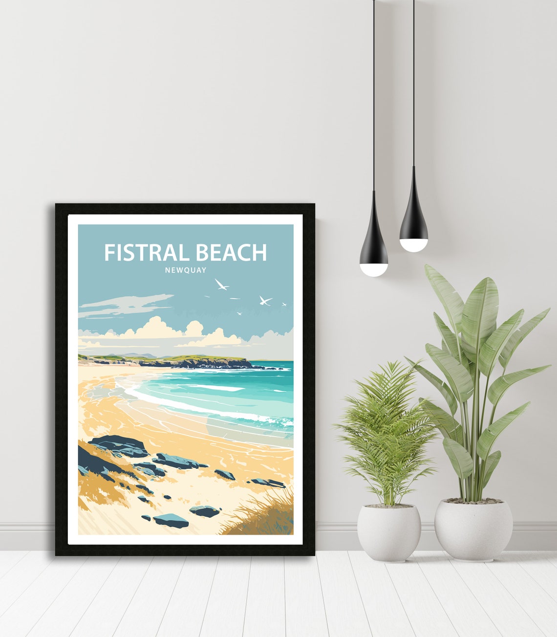 Fistral Beach Art Print Newquay Fistral Beach Cornwall Print Fistral Beach Print Newquay Print Travel Poster Fistral Beach Poster - Image 4