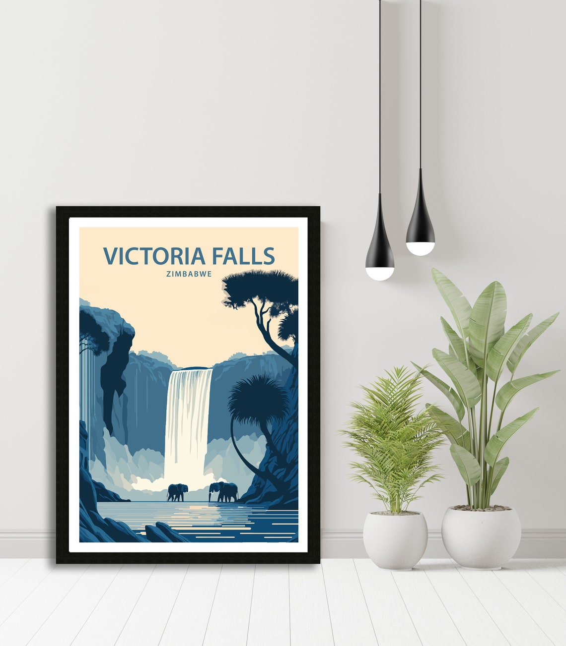 Victoria Falls Art Print Victoria Falls Poster Victoria Falls Print Travel Poster Africa Travel Poster Zimbabwe Print Waterfall - Image 4