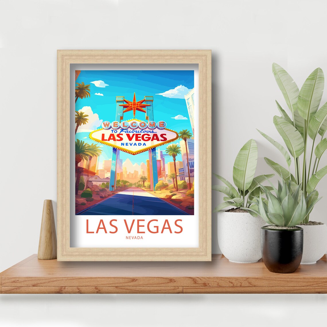 Las Vegas Nevada Welcome Sign Classic Roadside Icon Art Poster - Image 5
