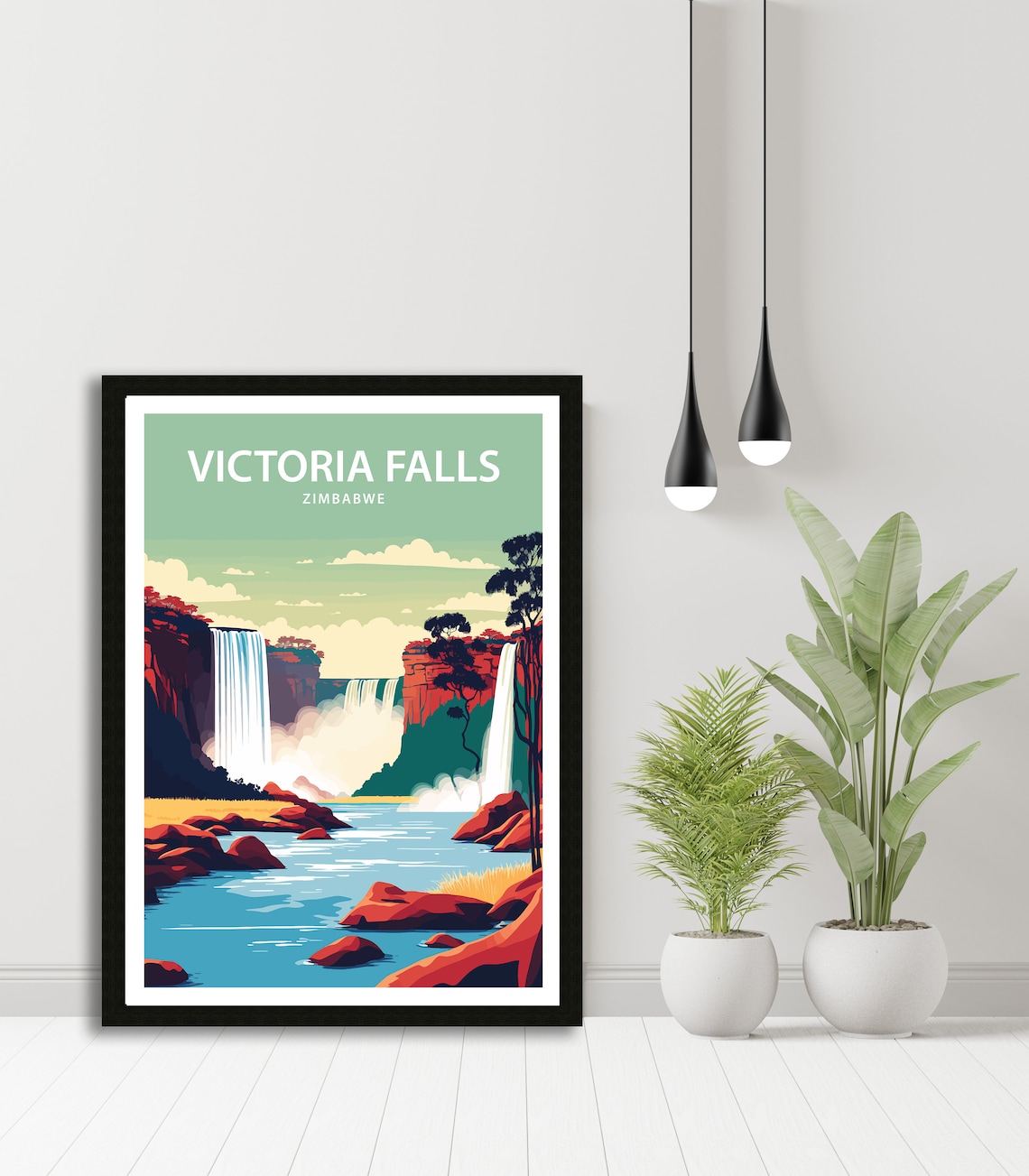 Victoria Falls Travel Poster, Africa Landscape Print - Image 4