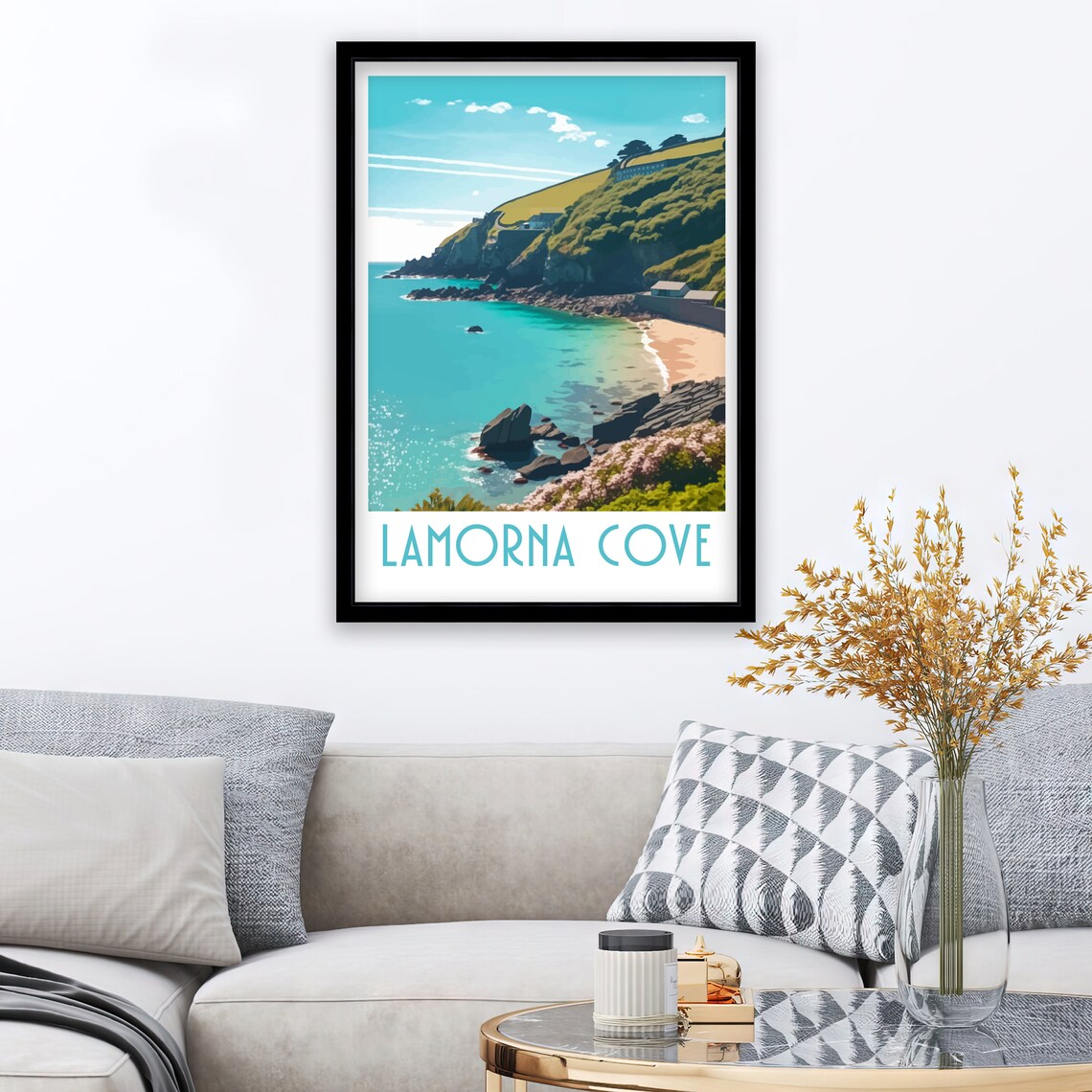 Lamorna Cove Travel Poster, Cornwall Art Print - Image 3