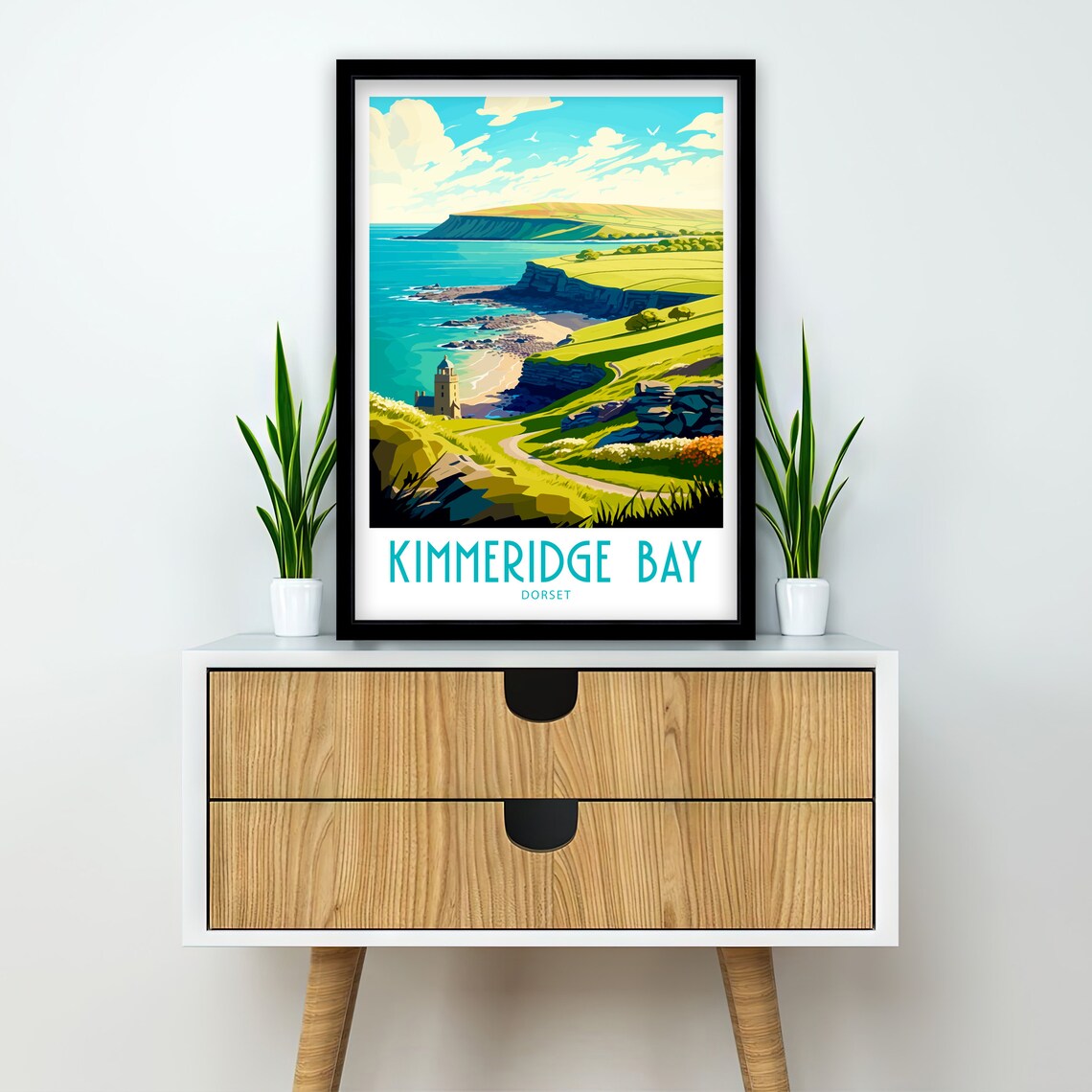 Kimmeridge Bay Dorset Watchtower Headland Vintage Travel Poster - Image 5