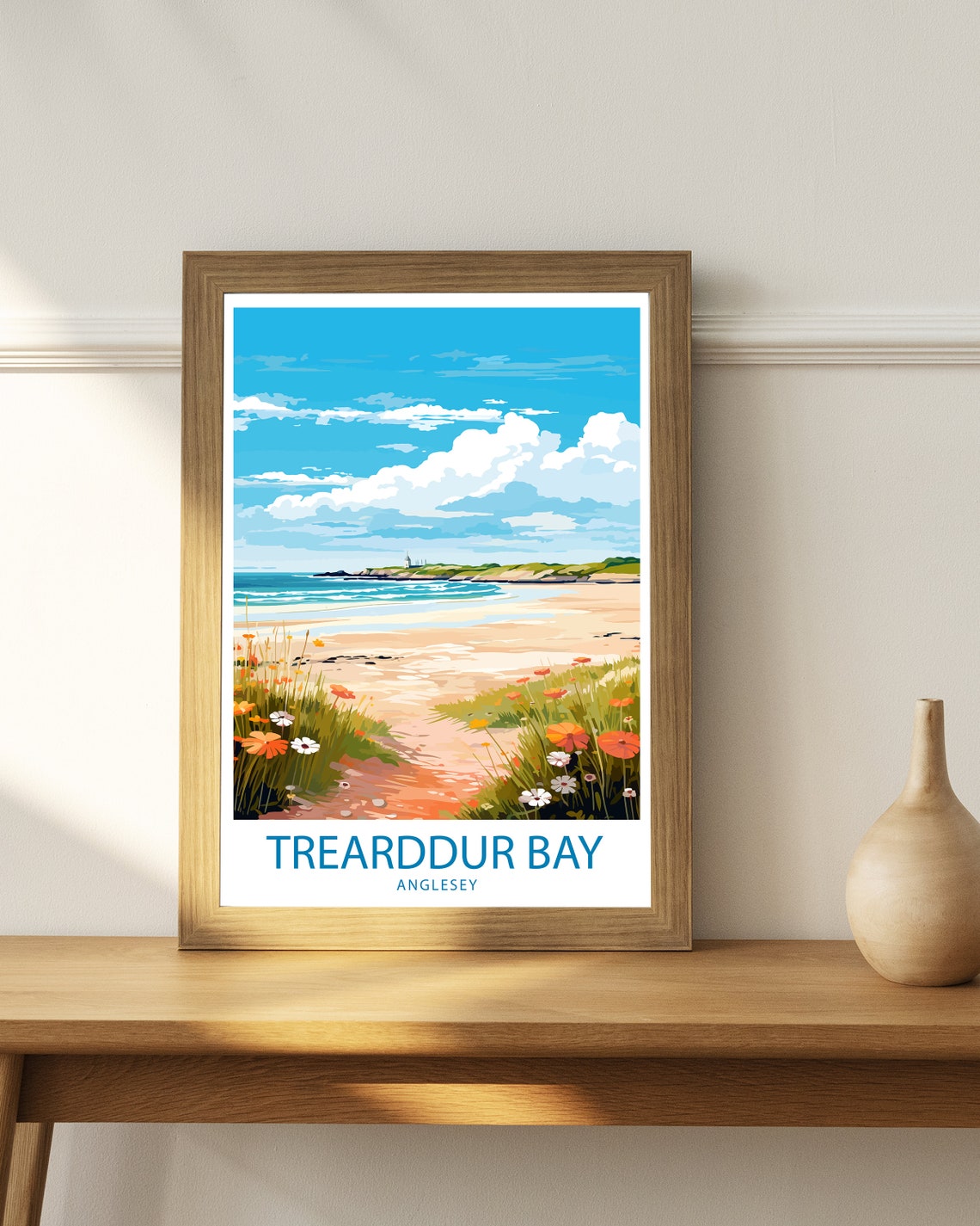 Trearddur Bay Anglesey Wildflower Dunes Sandy Beach Travel Poster - Image 3
