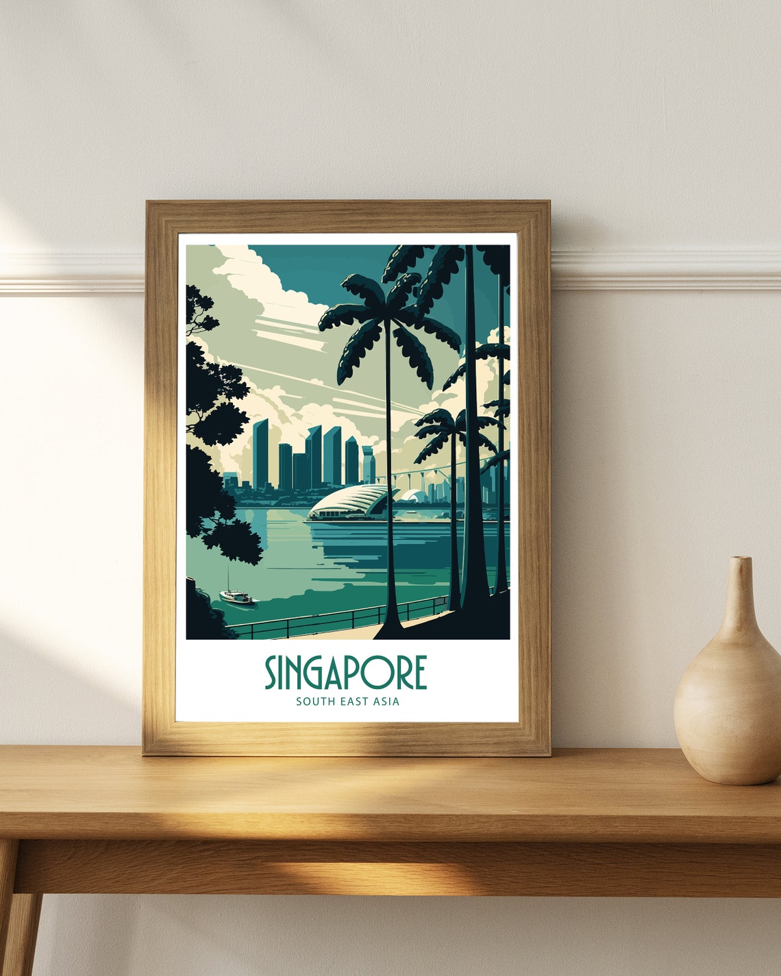 Singapore Travel Print Wall Art Singapore Travel Poster Gift For Singapore Scenery Wall Art Singapore Asia City Wall Art Gift For Singapore - Image 3