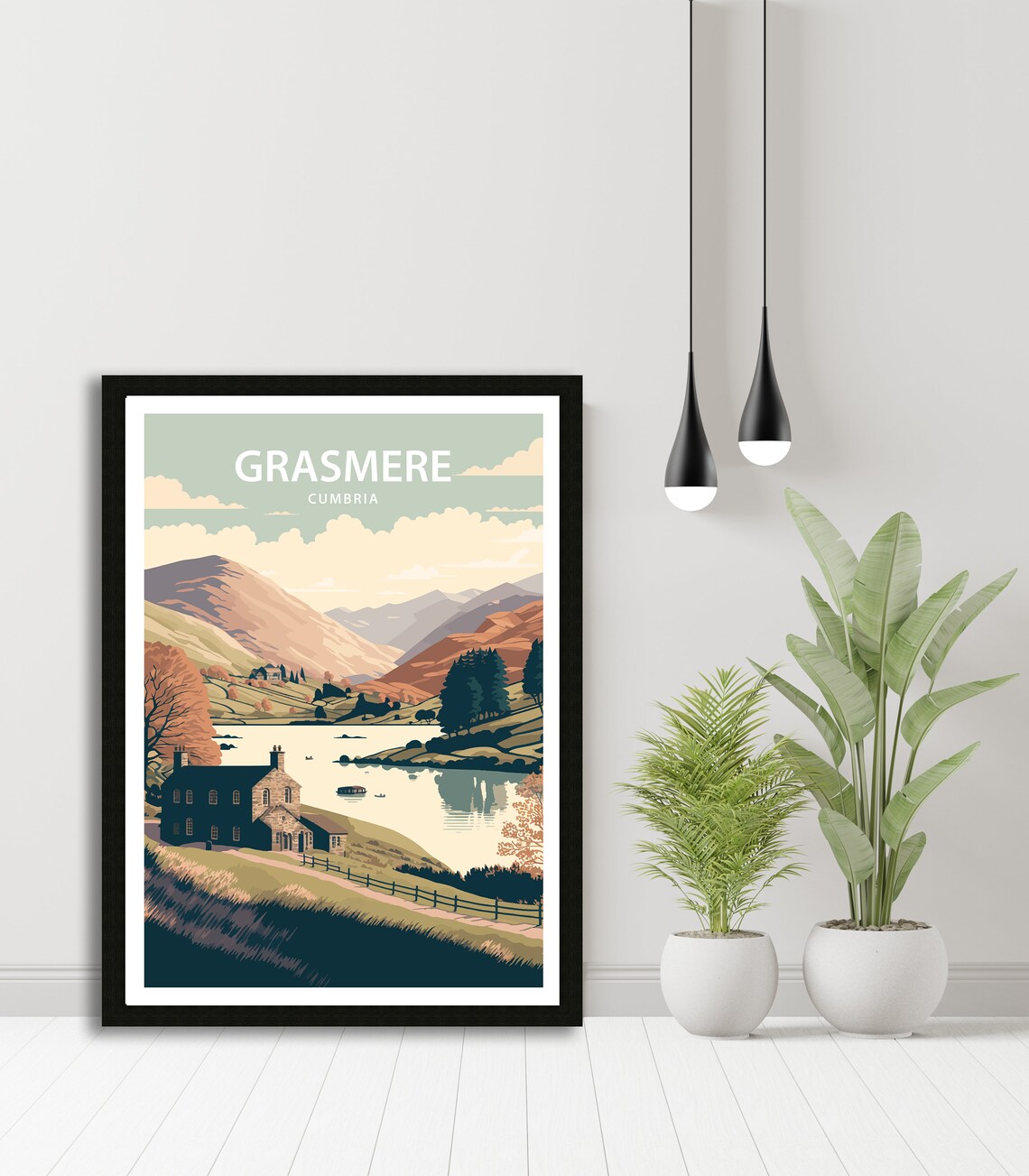 Grasmere Travel Poster, Lake District Travel Poster - Image 3