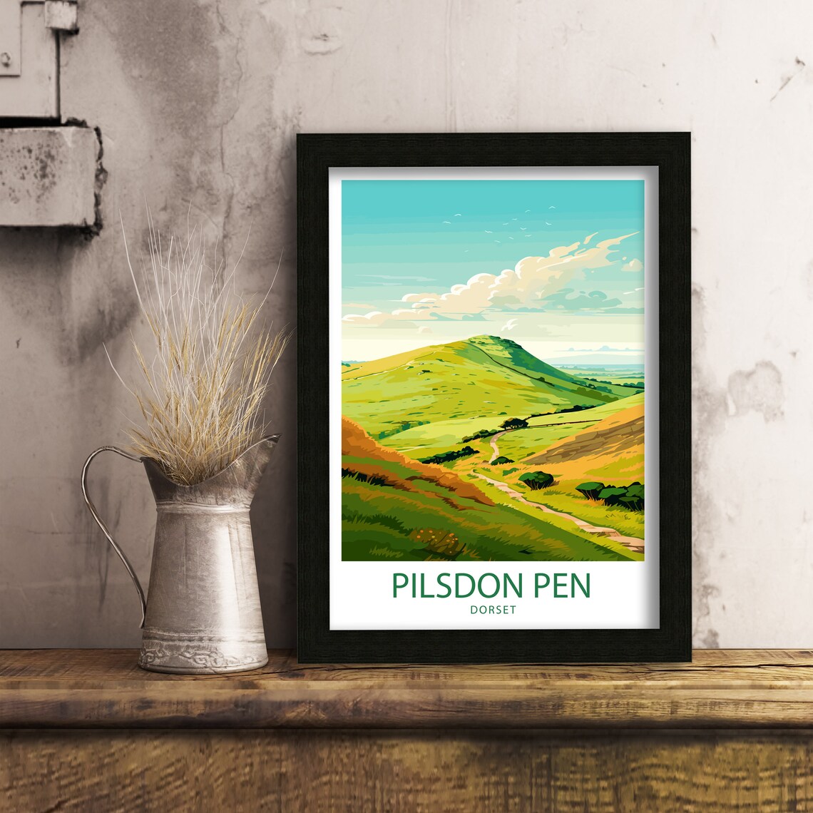 Pilsdon Pen Travel Poster, Pilsdon Wall Decor - Image 6
