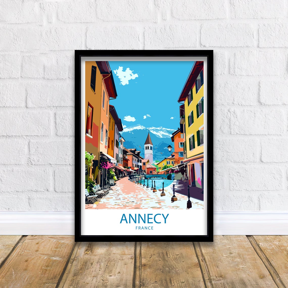 Annecy Travel Print Annecy Wall Decor France Annecy Art Annecy Wall Art France Poster Gift For Lake And Alps Lovers Annecy France Wall Art - Image 6