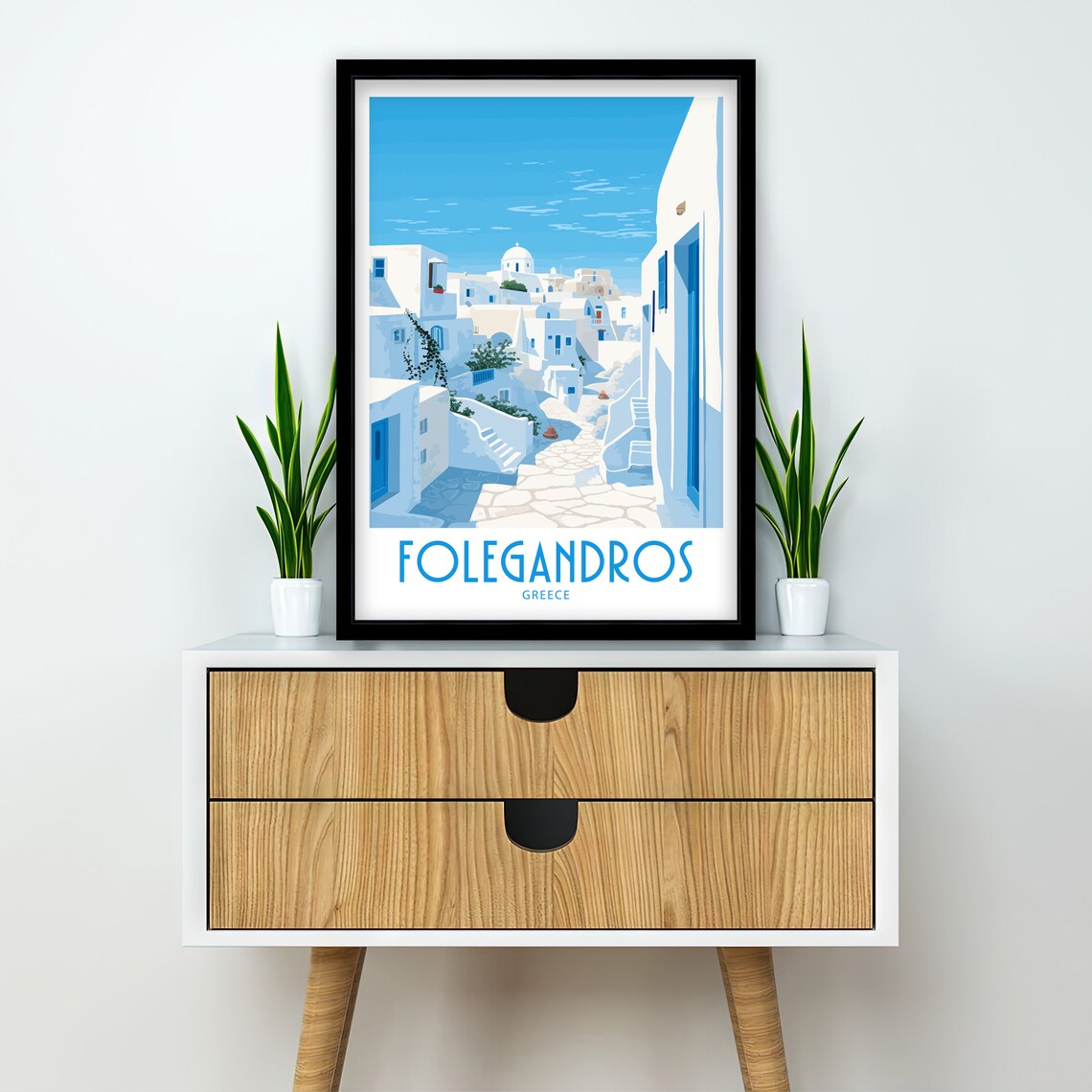 Folegandros Greece Domed Church Whitewashed Village Lane Travel Poster - Image 2