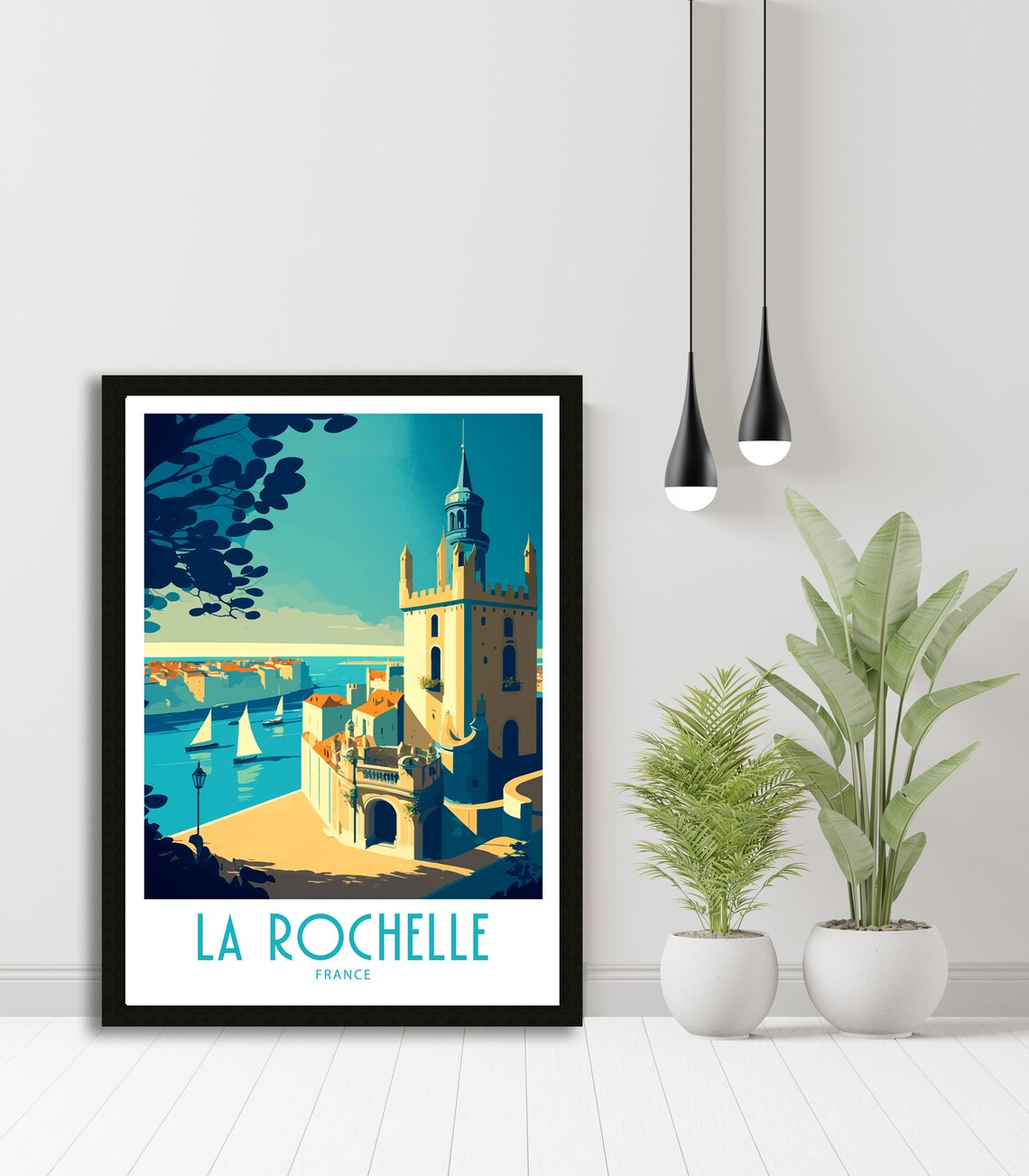 La Rochelle France Travel Poster, Place Wall Art - Image 6