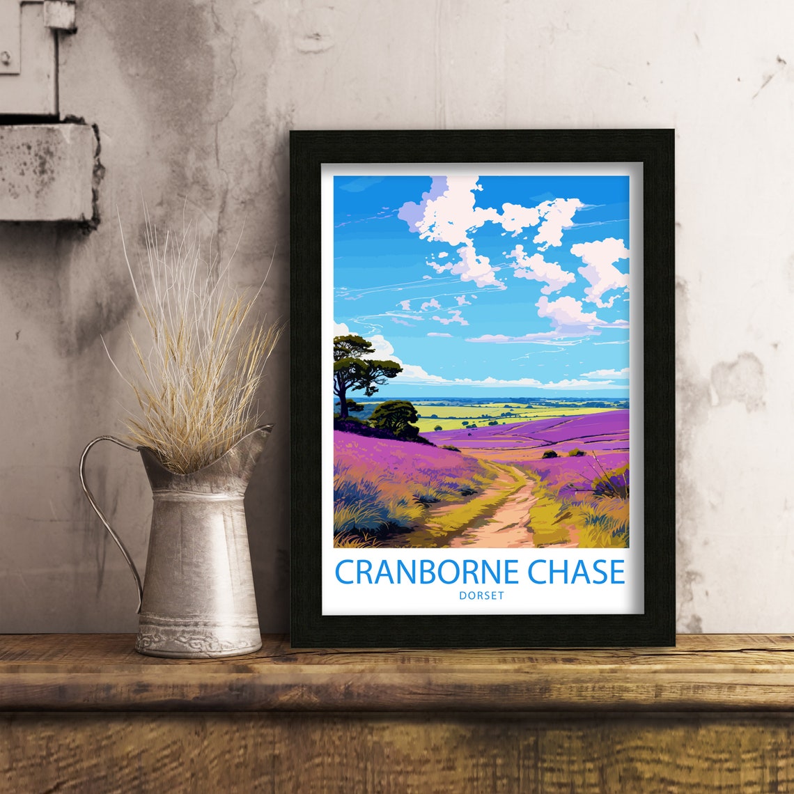 Cranborne Chase Dorset Purple Heather Moorland Country Walk Poster - Image 6