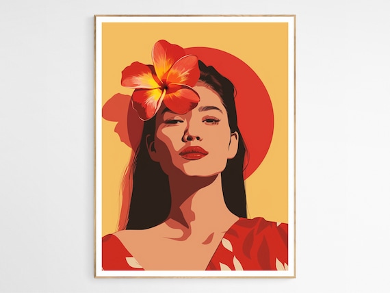Unique Filipina Woman Art Print Stunning Living Room Artwork Ideal Birthday Gift For Her