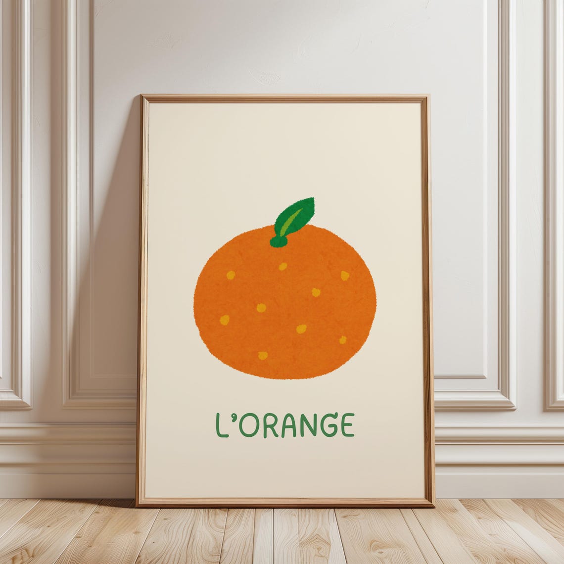 L'Orange Minimalist Fruit Poster Retro Kitchen Nursery Wall Decor