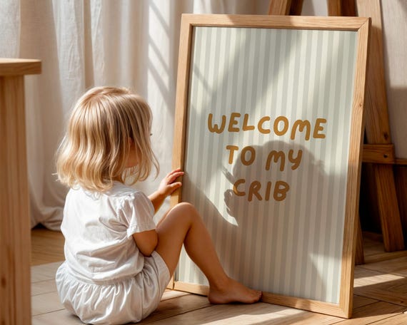 Welcome To My Crib Print Funny Neutral Nursery Decor