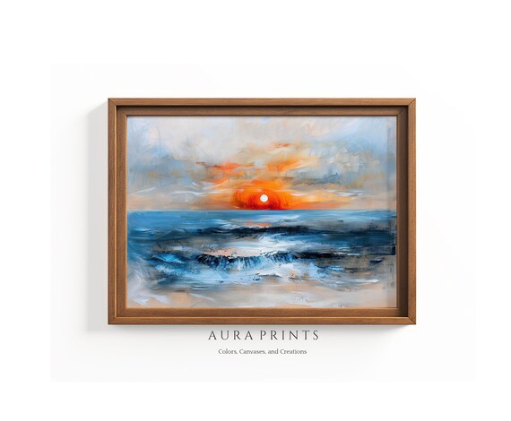 Sea Sunrise Coast Abstract Morning Ocean Minimalist Art Print