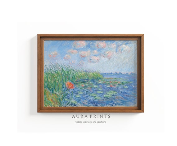 Claude Monet Water Lilies Vintage Rustic Art Print