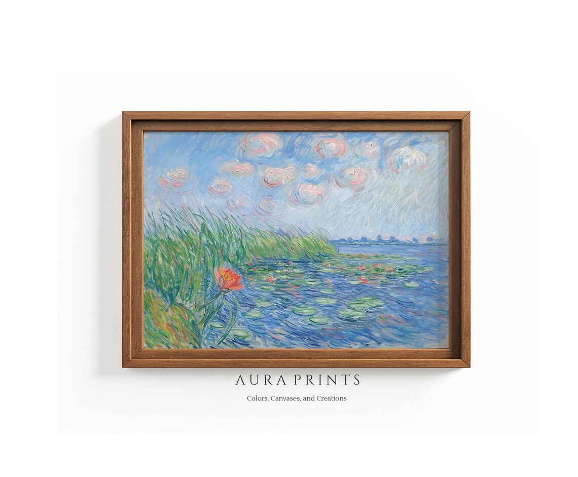 Claude Monet Water Lilies Vintage Rustic Art Print