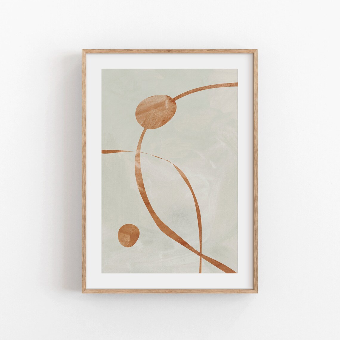 Abstract Geometric Line Art, Boho Neutral Art Print