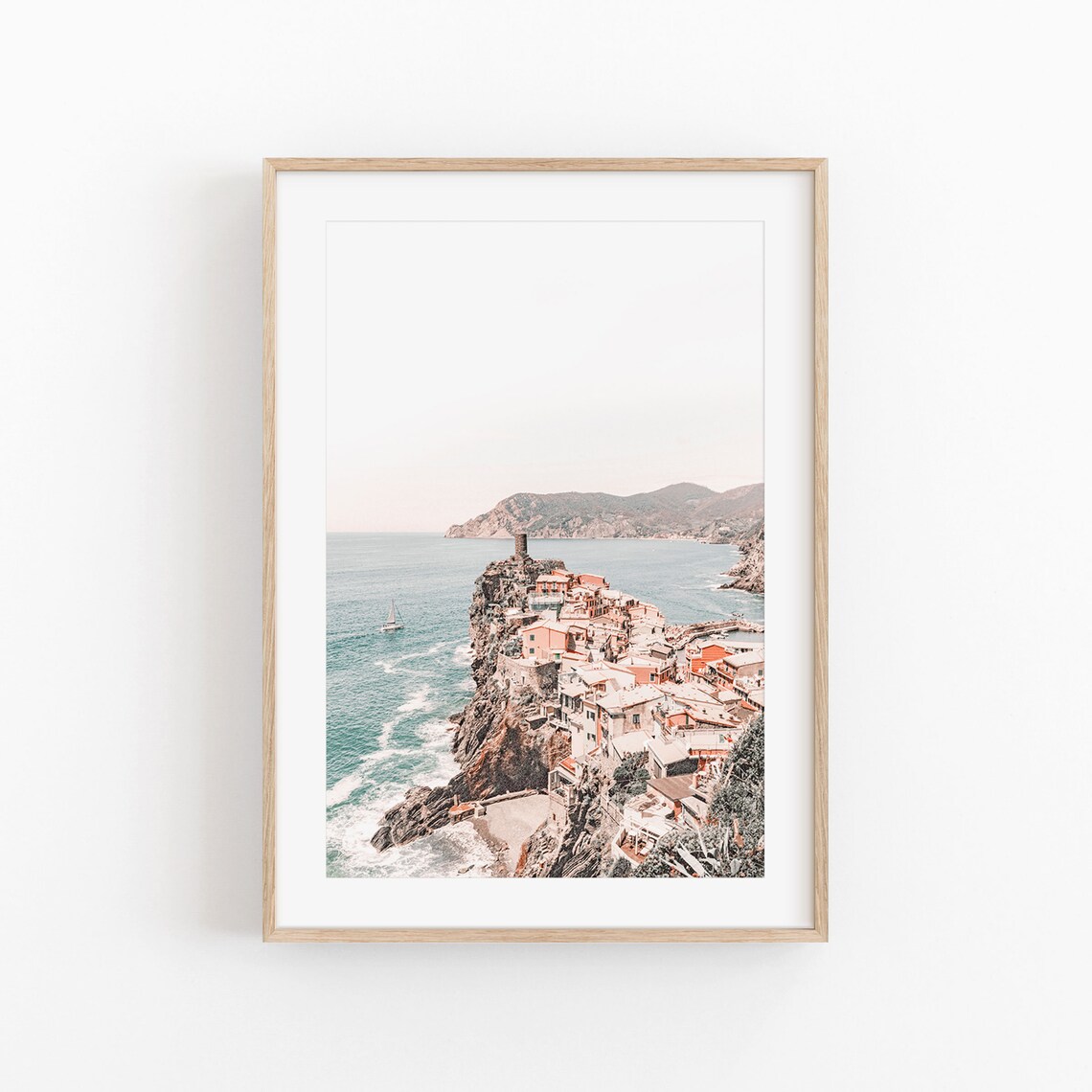 Positano Beach Cityscape Travel Poster, Italy