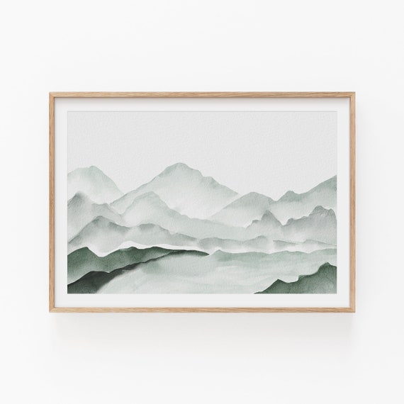 Watercolor Landscape, Modern Minimalist Art Print