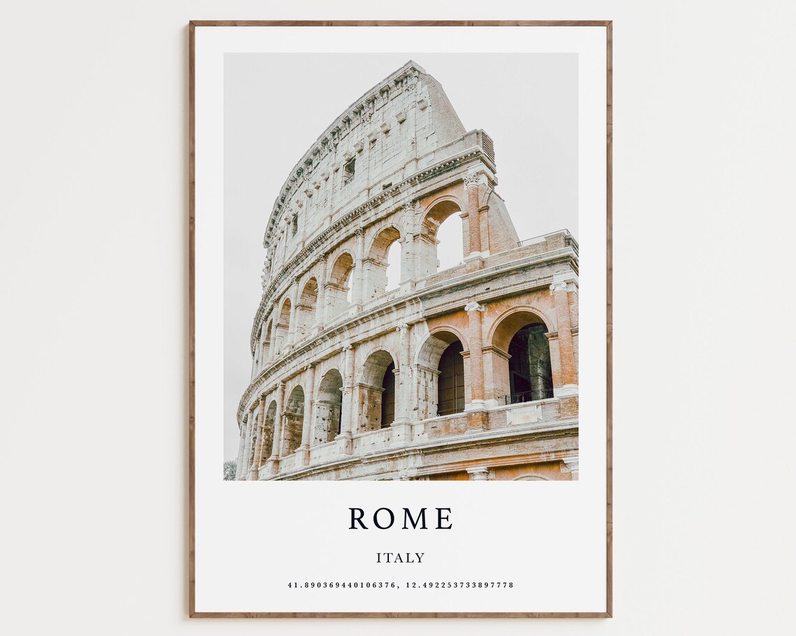 Rome Italy Cityscape Art Print, Colosseum View