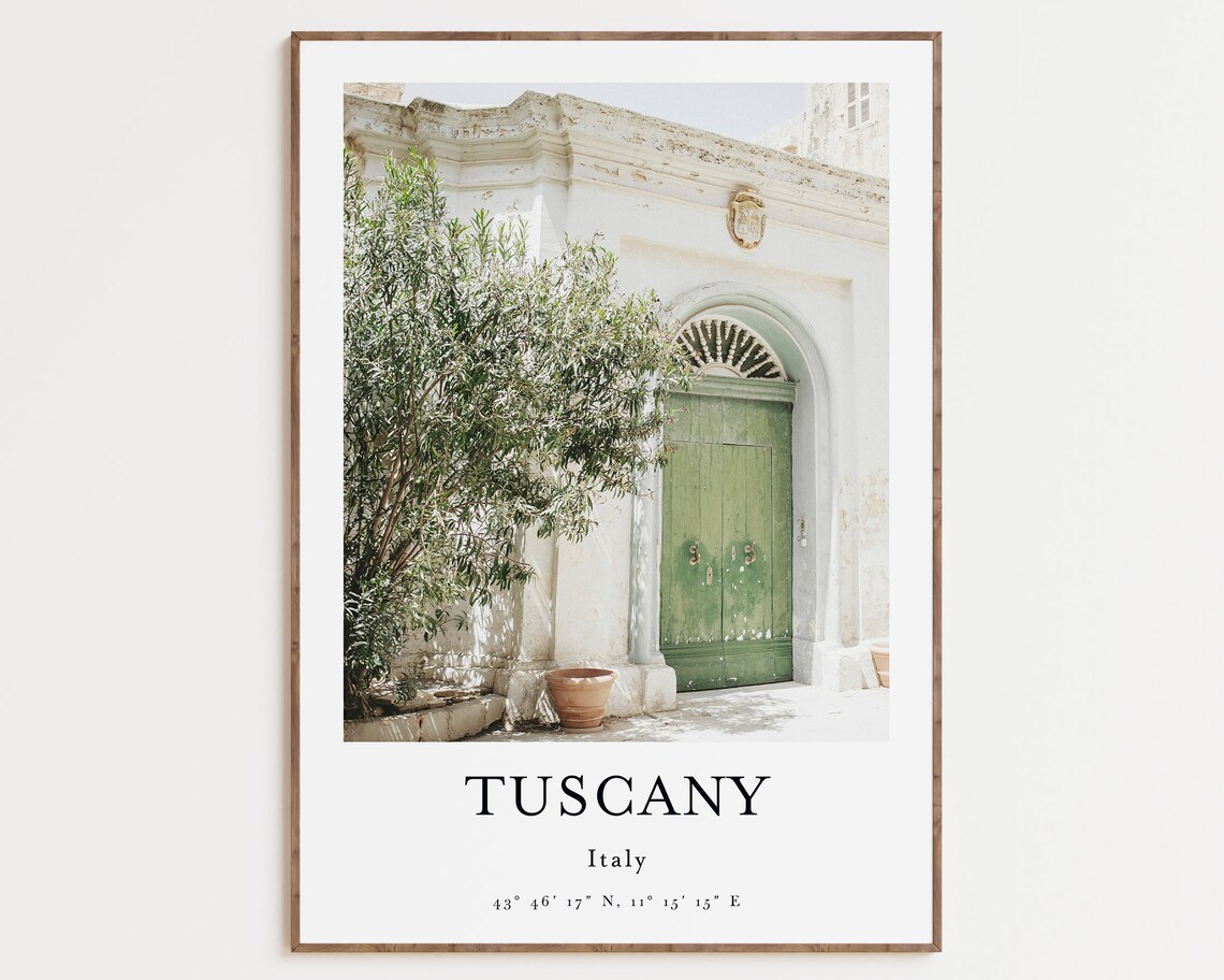 Tuscany Italy Cityscape Travel Poster, Room Decor