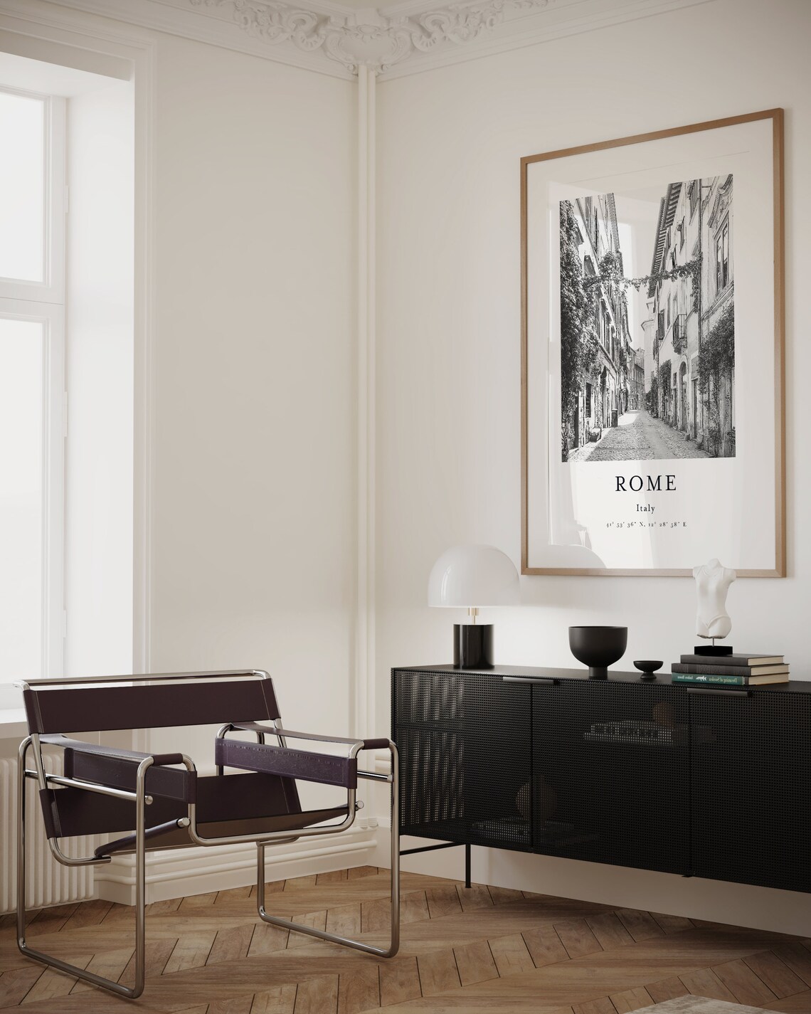 Rome Italy Cityscape Black and White Travel Poster - Image 3