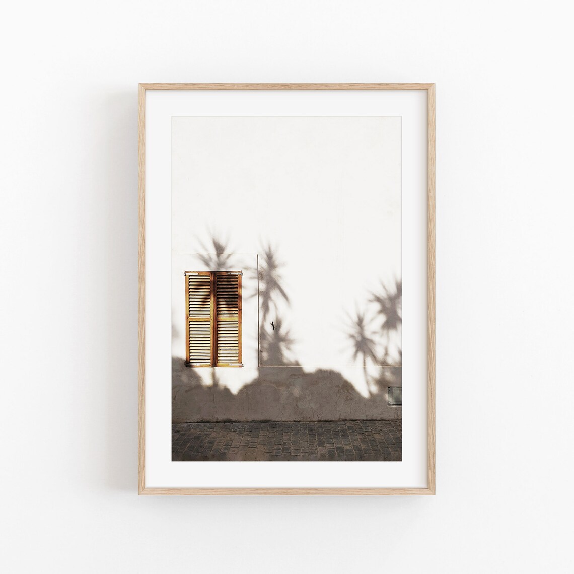 Palm Shadow Print, Minimalist Tropical Botanical Art