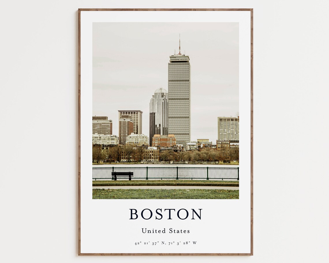 Boston City Travel Poster, Massachusetts Poster Print