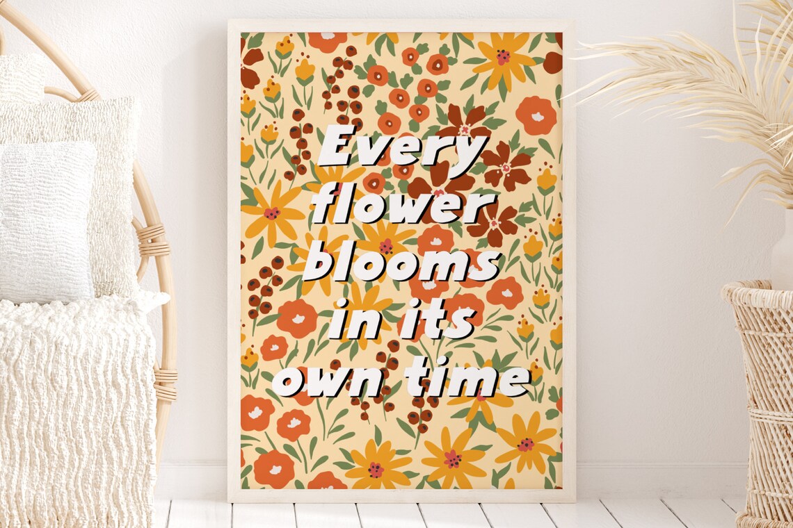 Flower Print, Maximalist Botanical Wall Art