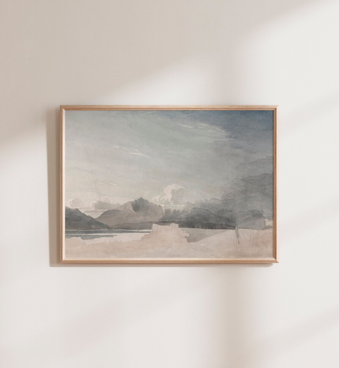Muted Landscape Cloud Painting, Antique Neutral Art Print - Image 5