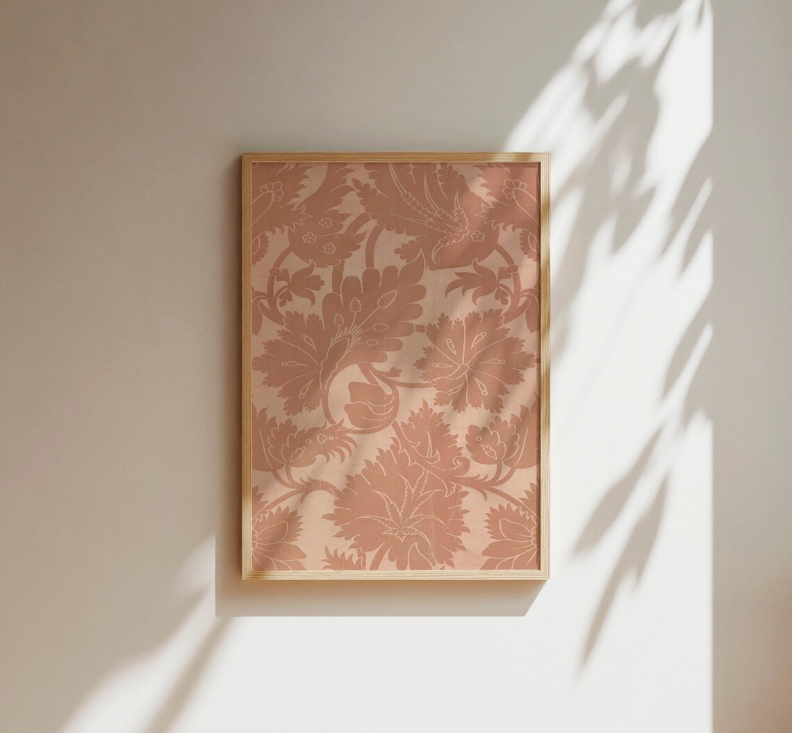 Vintage Pink Floral Tapestry Print, Textile Wall Art - Image 2