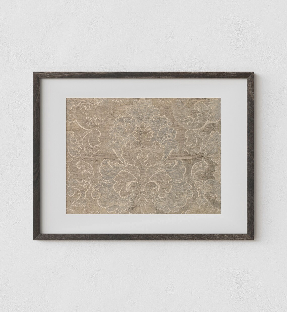 Vintage Neutral Tapestry Art Print, Victorian Textile - Image 3