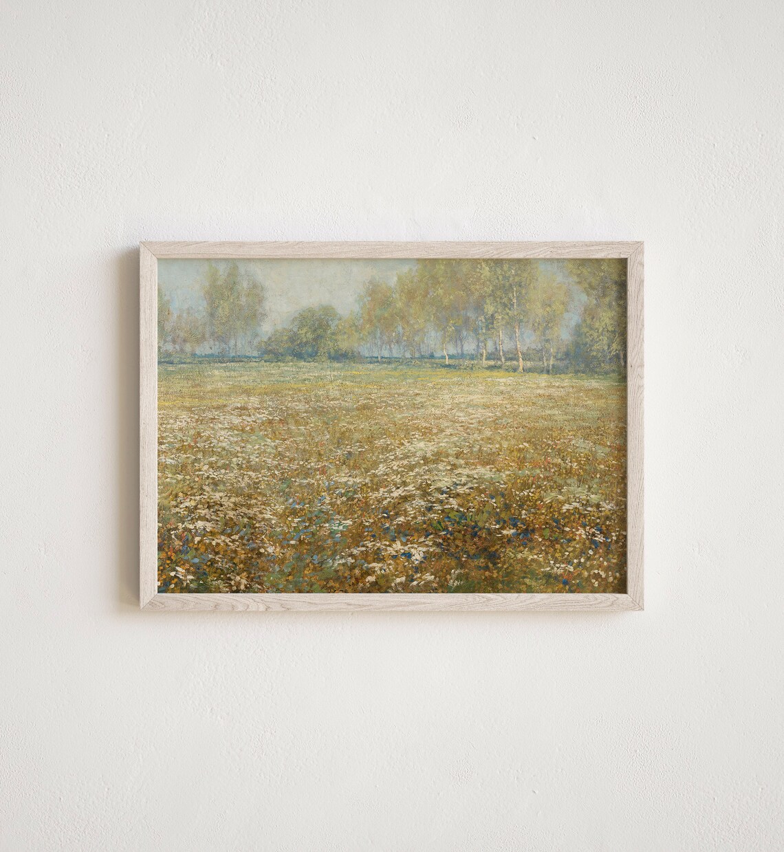 Vintage Wildflower Field Landscape Art Print, Farmhouse - Image 3