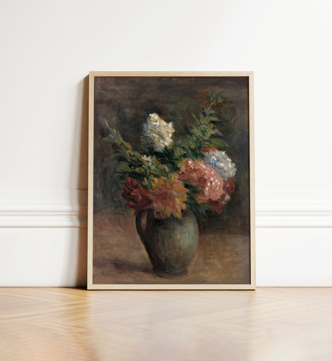 Vintage Moody Still Life Painting, French Country Print - Image 4