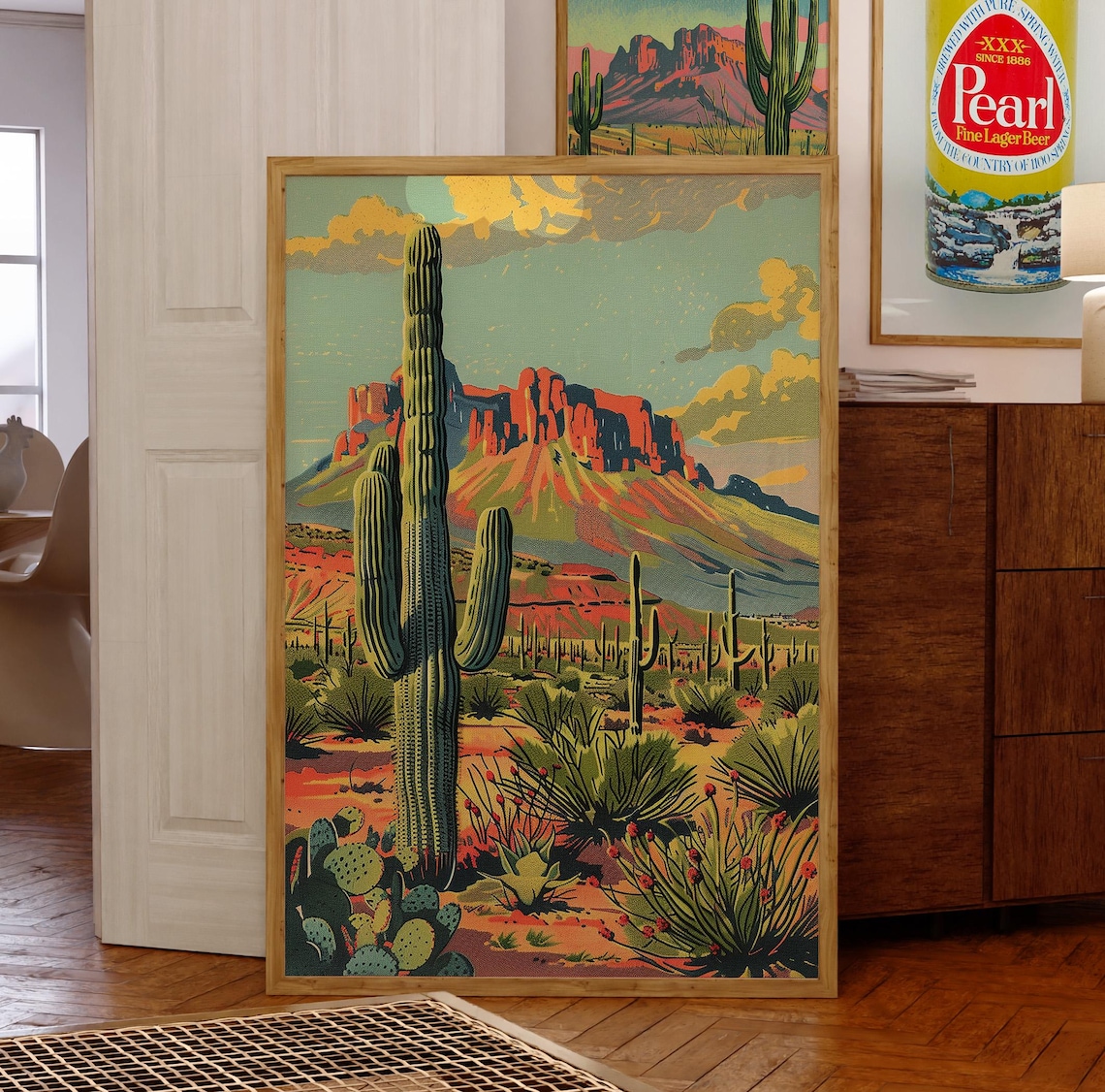 Vintage Arizona Desert Landscape Travel Poster