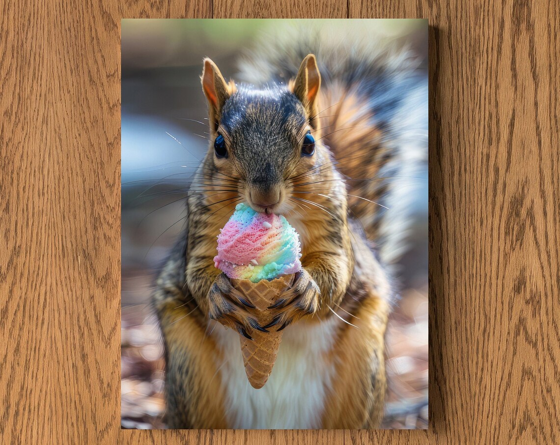 Squirrel Print, Cute Animal Nursery Decor - Image 3