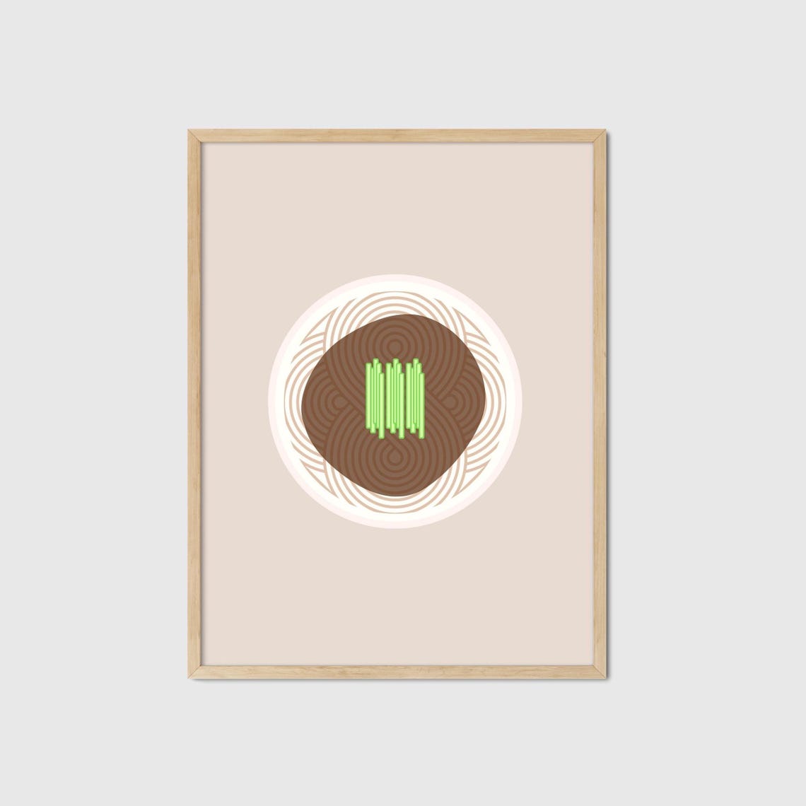 Jjajangmyeon Black Bean Noodles Minimalist Korean Kitchen Poster