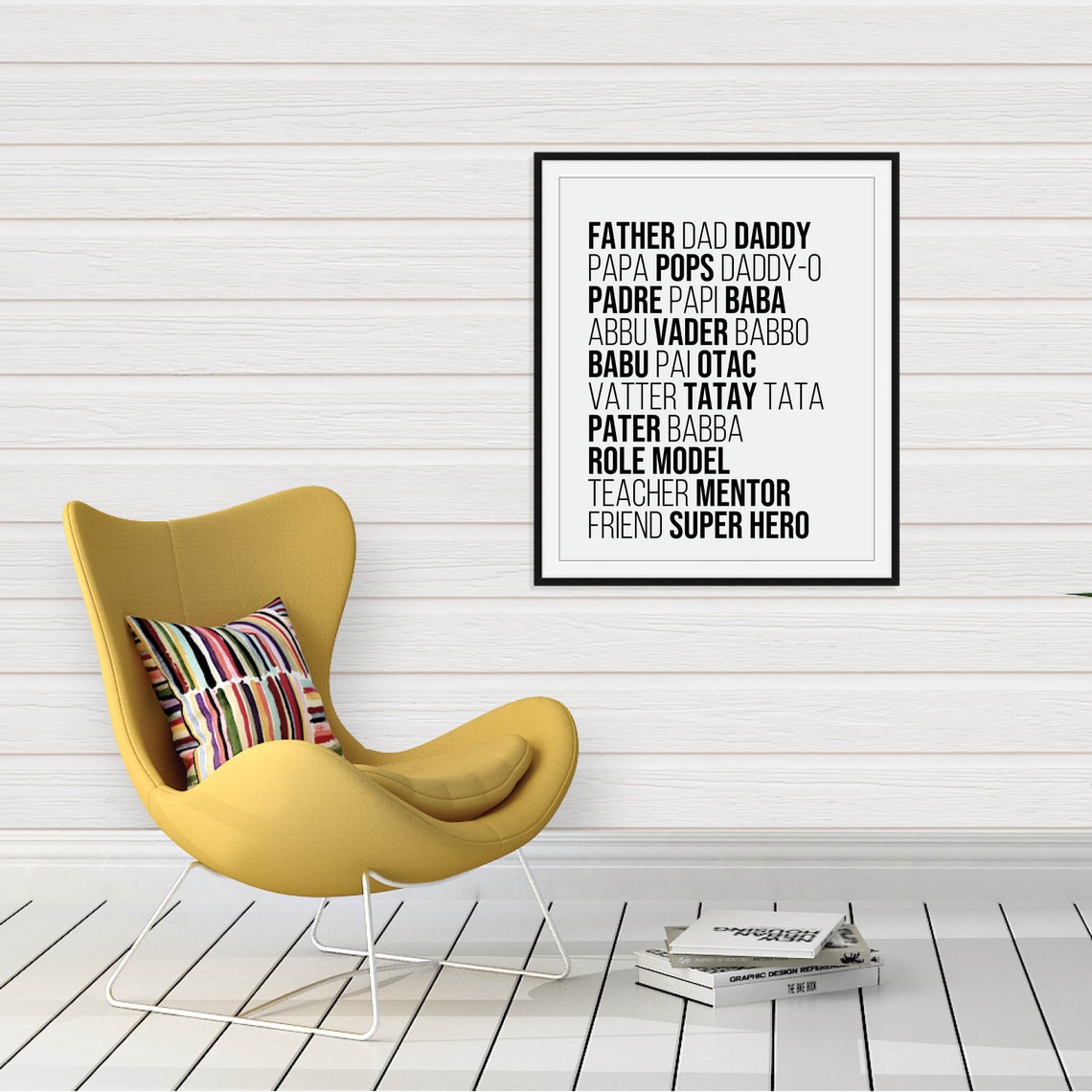 Father Dad Daddy Words of Love Fathers Day Gift Typography Poster - Image 2