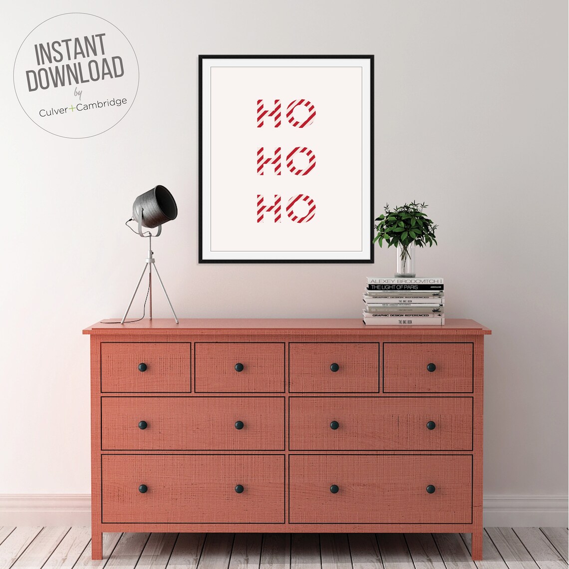 Ho Ho Ho Christmas Wall Art, Holiday Decor - Image 3