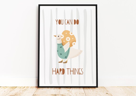 Back To School Wall Art Pastel Playroom Print Home Decoration Cute Goose Farm Animal Poster Motivational Kids