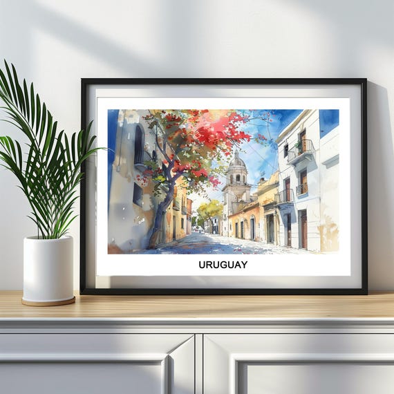 Uruguay Watercolor Art Print Travel Home Decor