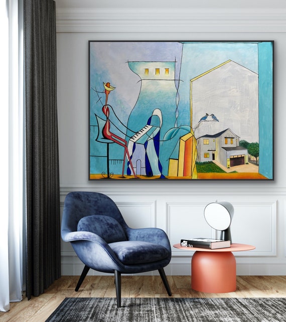 Custom House Painting Custom House Draw Draw My House On Abstract Oil Painting House Portrait Original Artwork