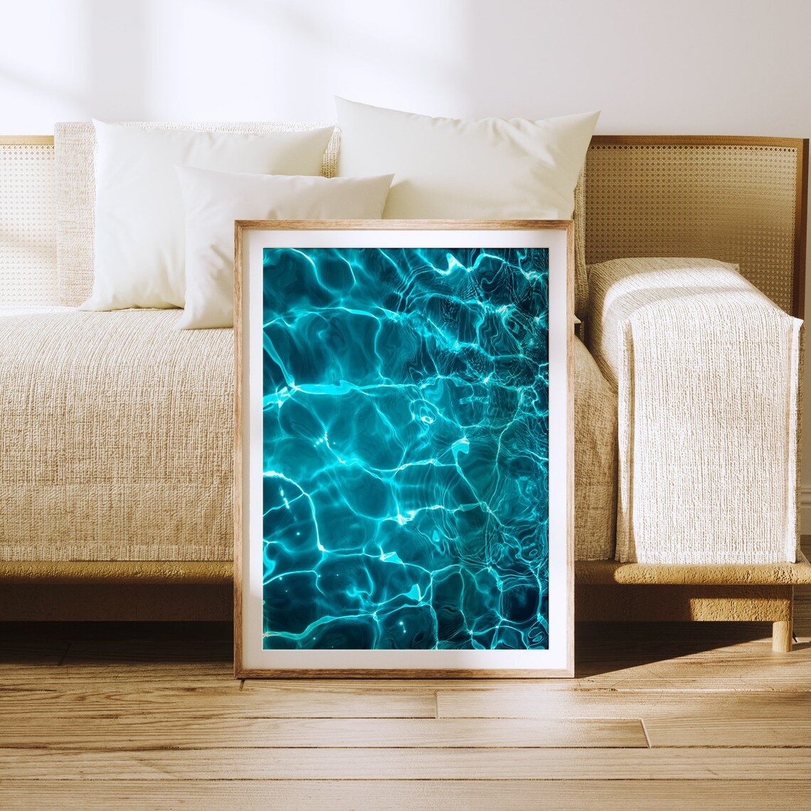 Ocean Reflections Modern Water Photography Art Print - Image 3