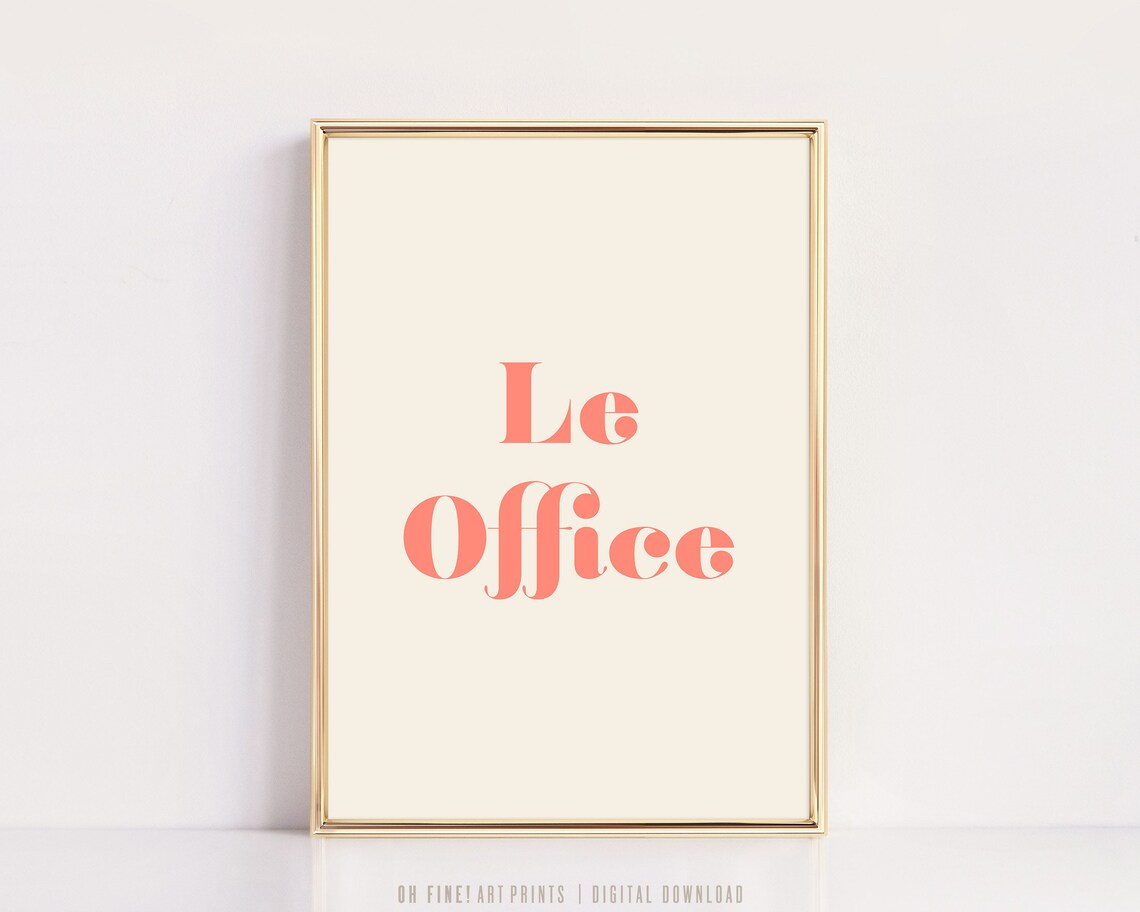 Le Office Retro Office Sign, Blush Pink Art Print - Image 4