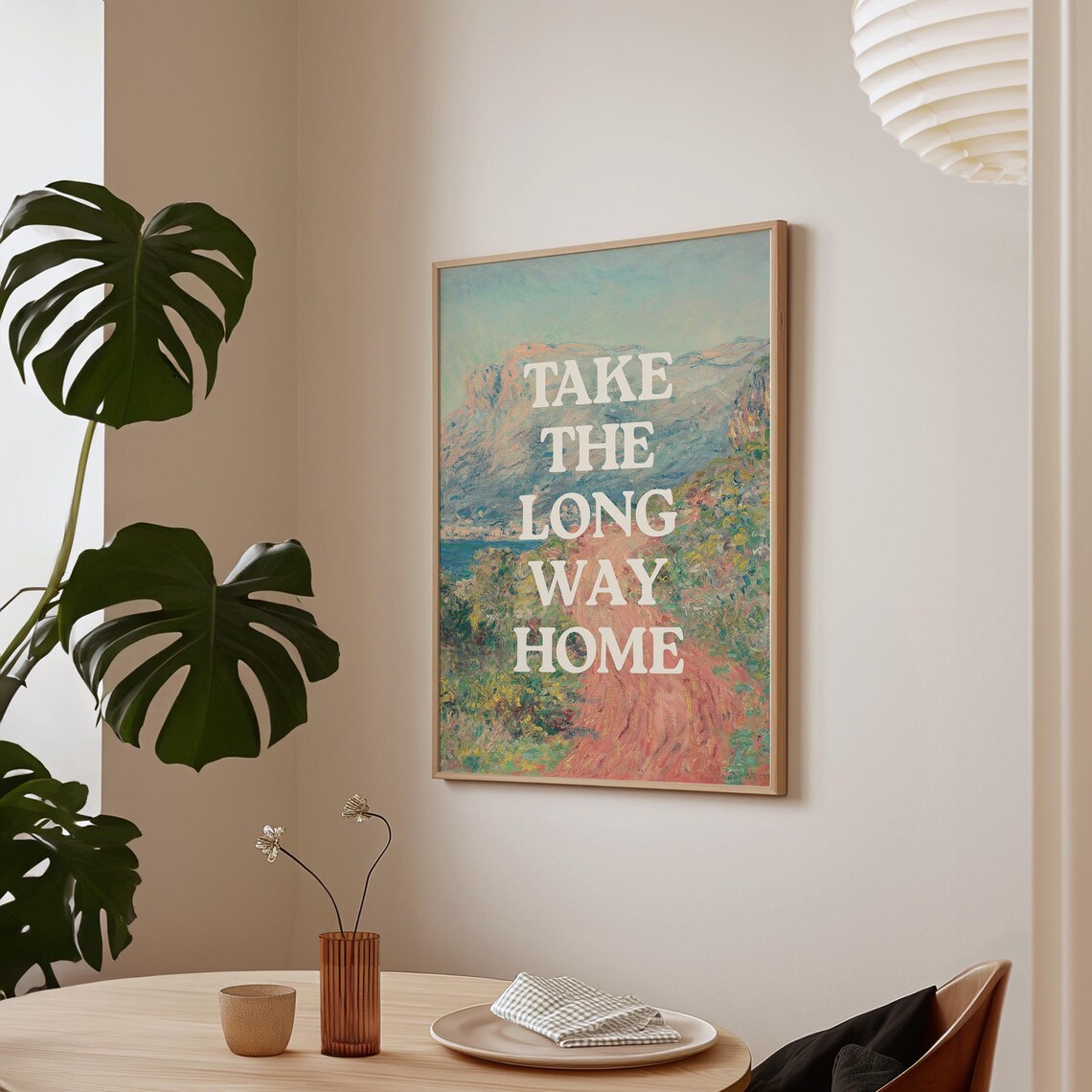 Take The Long Way Home Quote Art Print, Motivational Lyric - Image 2