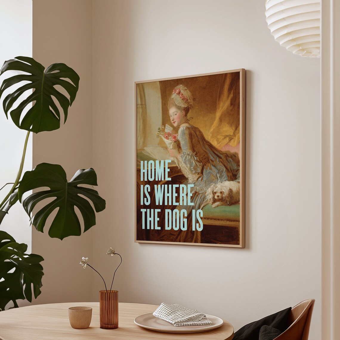 Home Is Where The Dog Is Quote Art Print, Dog Lover - Image 4